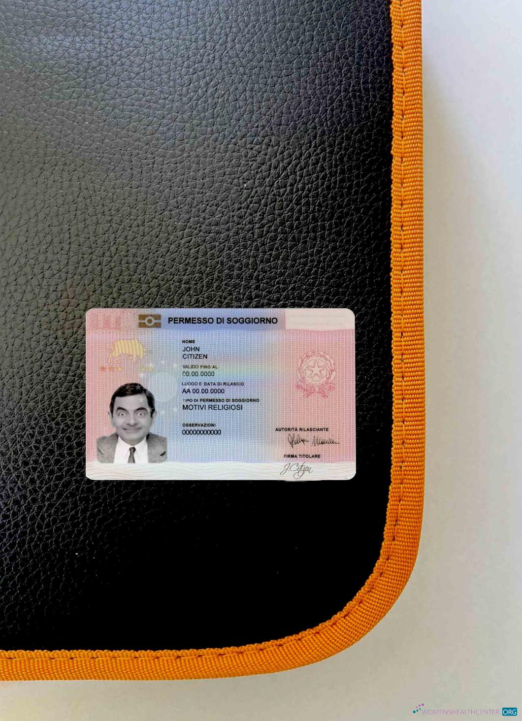 Download Italy residence permit card (soggiorno) photolook FRONT Photoshop template